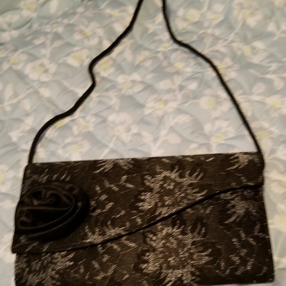 NWOT black/silver evening bag